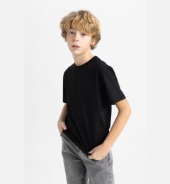 Снимка на DEFACTO Boys Crew Neck Black Short Sleeve School T-Shirt