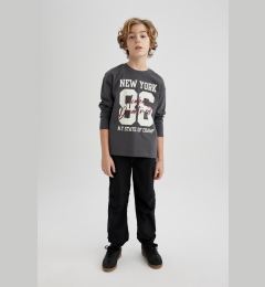 Снимка на DEFACTO Boy's Elastic Waist and Leg Pocket Black Jogger Parachute Basic Plain Pants