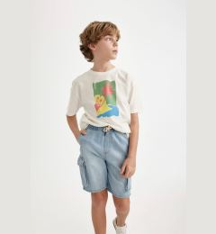 Снимка на DEFACTO Boys Oversize Fit Crew Neck Printed Short Sleeve T-Shirt