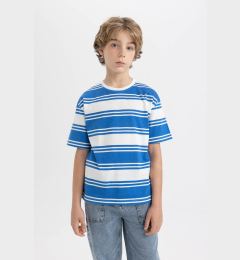 Снимка на DEFACTO Boy's Oversize Fit Crew Neck Striped Short Sleeve T-Shirt