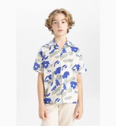 Снимка на DEFACTO Boys' Oversize Fit Patterned Viscose Short Sleeve Shirt