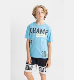 Снимка на DEFACTO Boys Oversize Wide Fit Crew Neck Printed Short Sleeve T-Shirt