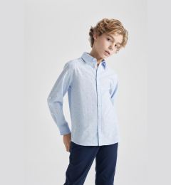 Снимка на DEFACTO Boy's Polo Collar Poplin Long Sleeve Shirt