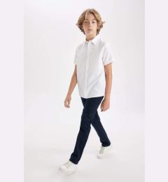 Снимка на DEFACTO Boy's Straight Leg Elastic Waist Pocket Navy Blue Gabardine School Trousers