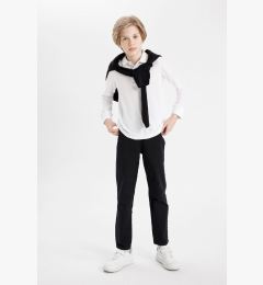 Снимка на DEFACTO Boy's Straight Leg Pocket Black Gabardine School Trousers