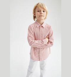 Снимка на DEFACTO Boy's Striped Long Sleeve Linen Look Shirt