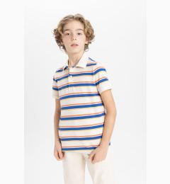 Снимка на DEFACTO Boys Striped Pique Short Sleeve Polo T-Shirt