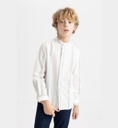 Снимка на DEFACTO Boy's Striped Stand Collar Long Sleeve Shirt