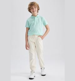 Снимка на DEFACTO Boy's Waist Tie Elastic Leg Pocket Gabardine Basic Plain Jogger Pants