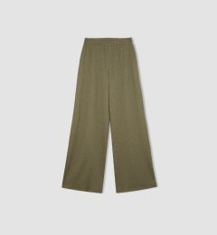 Снимка на DEFACTO Bürümcük Trousers Straight Fit Elastic Waist Basic Plain Wide Leg