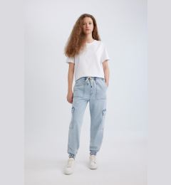 Снимка на DEFACTO Cargo Jogger High Waist Ankle Length Jean Washed Trousers