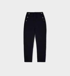 Снимка на DEFACTO Carrot Fit Carrot Pattern Trousers Navy Blue Basic Plain Pocket High Waist Straight Leg