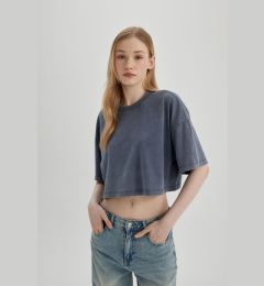 Снимка на DEFACTO Cool Crop Wash Faded Effect Basic Short Sleeve T-Shirt