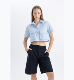 Снимка на DEFACTO Cool Oversize Fit Pocket Detailed Crop Short Sleeve Shirt