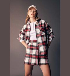 Снимка на DEFACTO Cool Oversize Plaid Flannel Long Sleeve Shirt