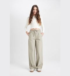 Снимка на DEFACTO Cool Straight Fit Poplin Trousers Basic Plain Pocket Elastic Waist Tie