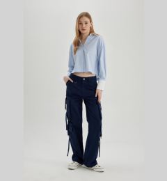 Снимка на DEFACTO Cool Wide Leg Wide Leg Trousers Cargo Pocket Plain Basic