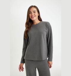 Снимка на DEFACTO Crew Neck Thessaloniki Fabric Basic Plain Long Sleeve T-Shirt