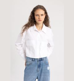 Снимка на DEFACTO Crop Basic Poplin Basic Long Sleeve Shirt