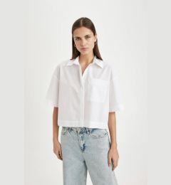 Снимка на DEFACTO Crop Poplin Short Sleeve Shirt