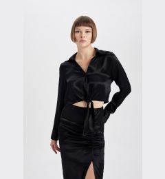 Снимка на DEFACTO Crop Satin Long Sleeve Shirt