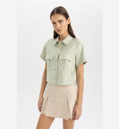 Снимка на DEFACTO Crop Shirt Collar Short Sleeve Shirt