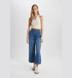 Снимка на DEFACTO Culotte High Waist Ankle Length Wide Leg Jean Trousers