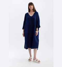 Снимка на DEFACTO Fall in Love Hooded Cotton Beach Midi Dress