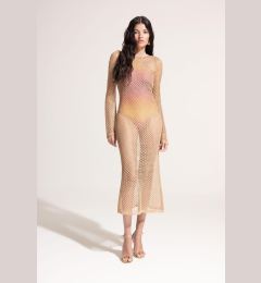 Снимка на DEFACTO Fall In Love Regular Fit Long Sleeve Maxi Fishnet Beach Dress