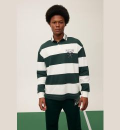 Снимка на DEFACTO Fit Boxy Fit Striped Long Sleeve Polo T-Shirt