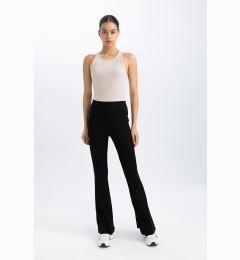 Снимка на DEFACTO Fit Flare Fit Standard Length Ribbed Trousers Spanish Leg