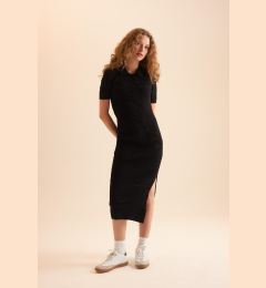 Снимка на DEFACTO Fitted Polo Neck Short Sleeve Slit Midi Knitwear Dress