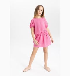 Снимка на DEFACTO Girl 2-Piece Set Crew Neck Short Sleeve T-Shirt Skirt