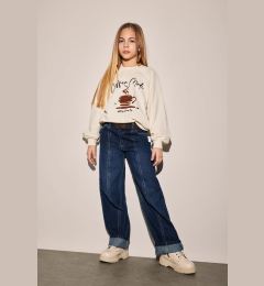 Снимка на DEFACTO Girl Wide Leg Folded Leg Jean Trousers