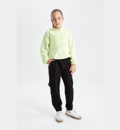 Снимка на DEFACTO Girls Black Cargo Pocket Elastic Waist Jogger Sweatpants