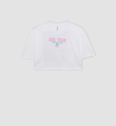 Снимка на DEFACTO Girls Crew Neck Printed Short Sleeve Crop T-Shirt