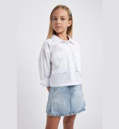 Снимка на DEFACTO Girl's Crop Poplin Long Sleeve Shirt