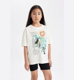 Снимка на DEFACTO Girls Disney Mulan Oversize Wide Pattern Crew Neck Short Sleeve T-Shirt