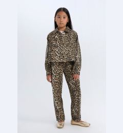 Снимка на DEFACTO Girls Leopard Patterned 90's Wide Leg Straight Leg Gabardine Trousers