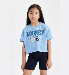 Снимка на DEFACTO Girls Looney Tunes Crew Neck Short Sleeve Crop T-Shirt