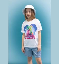 Снимка на DEFACTO Girls Oversize Wide Pattern Crew Neck 3D Printed Short Sleeve T-Shirt