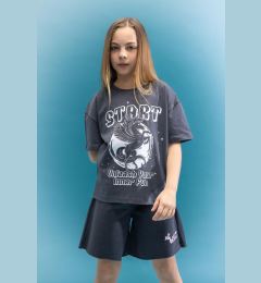 Снимка на DEFACTO Girls Relax Fit Crew Neck 3D Printed Short Sleeve T-Shirt