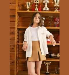 Снимка на DEFACTO Girls White Oversize Oxford Long Sleeve School Shirt