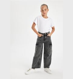 Снимка на DEFACTO Girls Wide Leg Cargo Pocket Wide Leg Jeans