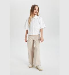 Снимка на DEFACTO Girl's Wide Leg Cargo Wide Leg Jean Trousers