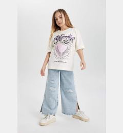 Снимка на DEFACTO Girl's Wide Leg Ripped Detailed Wide Leg Jeans Z4708a623au