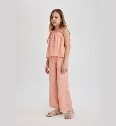 Снимка на DEFACTO Girl's Wide Leg Wide Leg Patterned Trousers