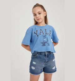 Снимка на DEFACTO Girls Yale University Relax Fit Crew Neck Short Sleeve T-Shirt