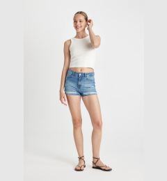 Снимка на DEFACTO High Waist Cut-Toe Jean Shorts