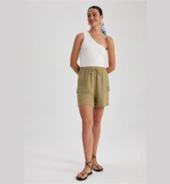 Снимка на DEFACTO High Waist Short Leg Linen Blended Shorts